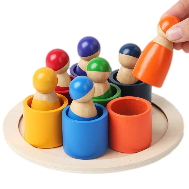 Houten regenboogpuzzel