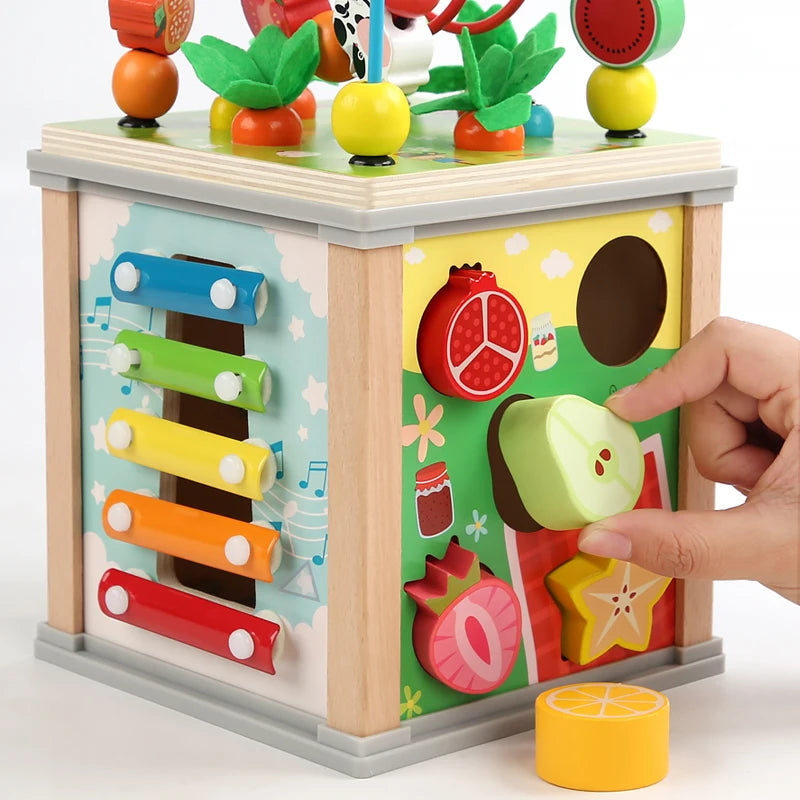Houten multifunctionele schatkist met kralen