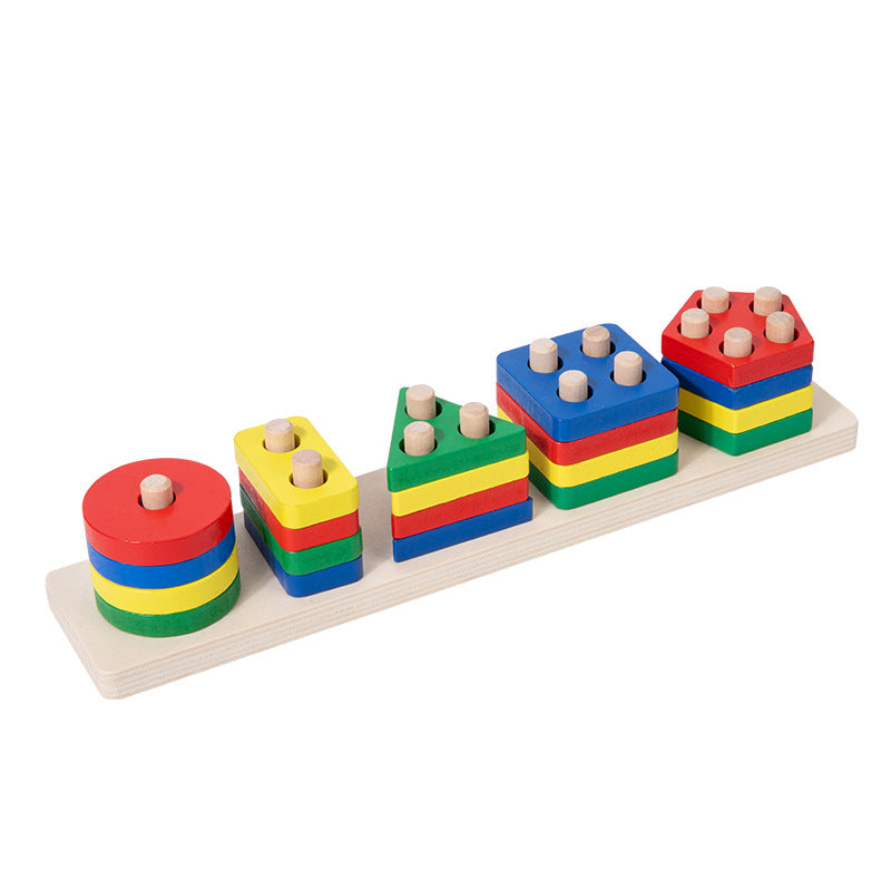 Houten stapel- en sorteerblokken Houten stapel- en sorteerblokken